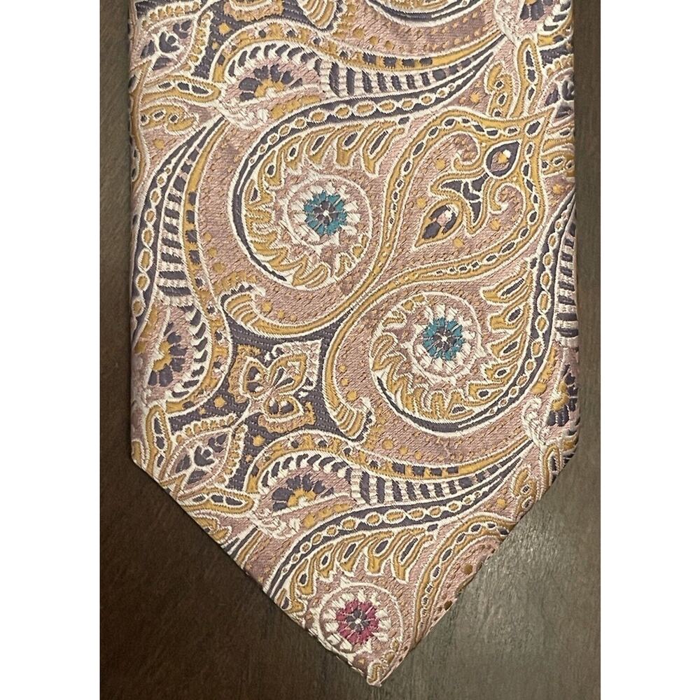Ancora Italy Pink 100% Microfiber Men’s Neck Tie Made In China